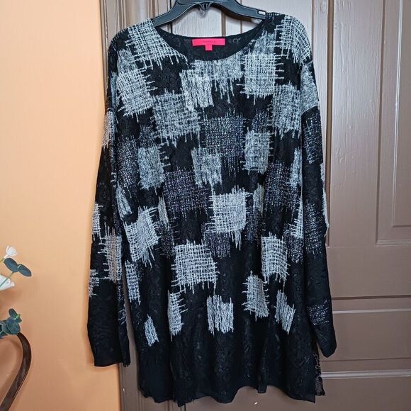 Shamask Women's size 2 Long Sleeve Tunic Elegant Top Blouse - Picture 11 of 11